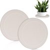 Plant Saucer Flower Pot Saucers Plant Trays for Pots Instant Dry Diatomaceous Earth Round Plant Drip Trays for Indoors Keeping Counter and Floors Dry and Clean (2Pcs White Large)