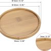 Plant Pot Saucer, 2 Pack 5 Inch OD Bamboo Round Flower Drip Tray for Indoors - Image 2