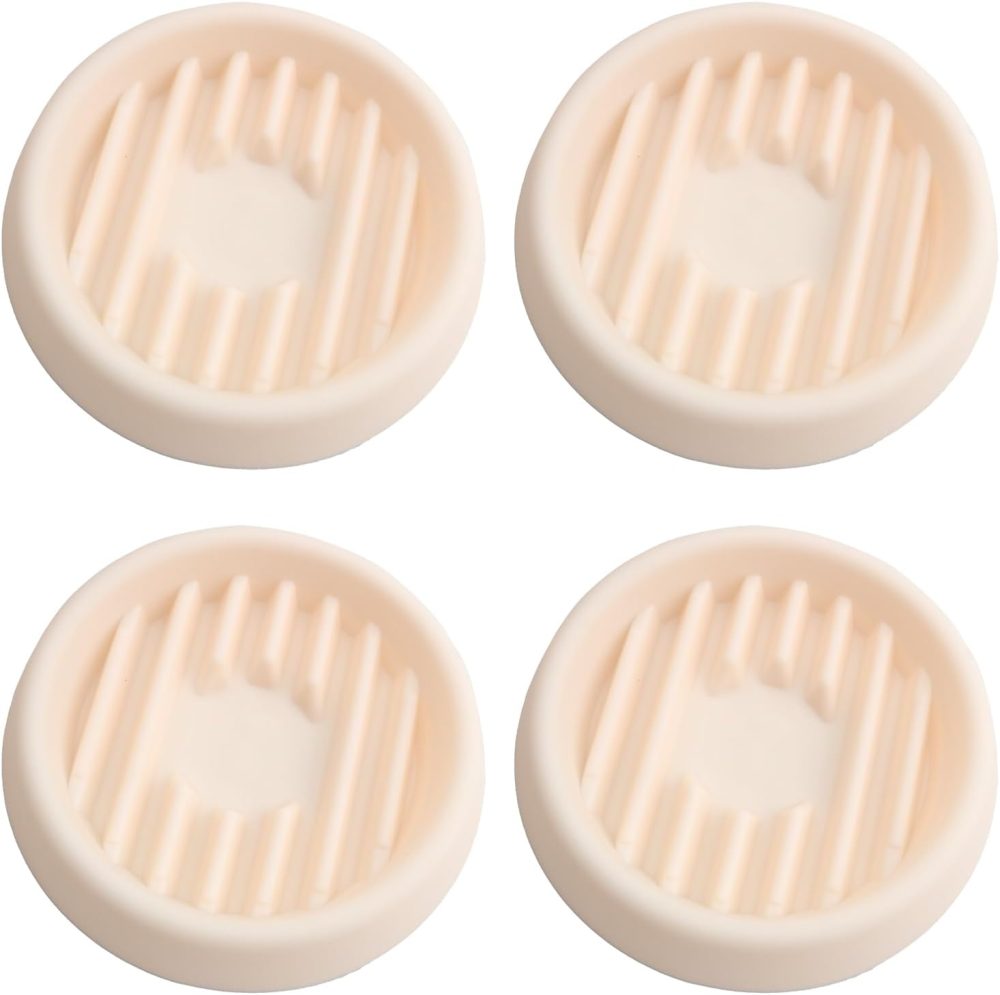 4PCS Beige Round Plastic Flower Pot Tray Flower Pot Drainage Anti Root Small Tray Base Catch Water Bottom 3.54 inches for Succulent Cactus Small Potted Plants