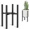 Adjustable Metal Plant Stand Indoor Outdoor - Fits 8 to 12 Inches Pots - Mid Century Modern Planter Stand Single Floor Flower Pot Holder Home Decor for Gardening Gifts
