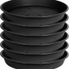 6 Pack of Plant Saucer Tray 4 6 8 10 12 14 17 19 22 25 inch, Heavy Duty Plastic Pot Plant Drip Trays Saucers for for Indoors Outdoor, Plant Water Tray for Planters 4-7" (6", Black)