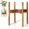 Acacia Hardwood Adjustable Plant Stand Indoor, Planter Stand Pot, Mid Century Modern Planter Holder for Indoor Plants, Outdoor Pedestal fits 8 9 10 11 12 Inches Pots, Wooden Pedestal Only