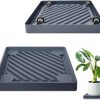 2PCS Square Plant Caddy with Hidden Wheels, Heavy Duty Rolling Plant Stand Caddy with Wheels, Pot Base for Indoor Outdoor, Gray, 9.96 inches