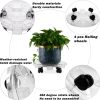 4 Packs 11.8” Large Plant Caddy Plant Saucers on Wheels Rolling Plant Stands Heavy-Duty Plant Dolly Plastic Planter Roller Base Pot Movers Outdoor Plant Tray Coaster - Image 2