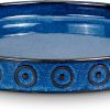 Plant Water Catcher Tray - Ceramic Plant Saucer for Outdoors 8 Inch Plant Pot Saucer Plant Drip Tray for Potted Plants Drainage Decorative Round Flower Pot Saucer Blue