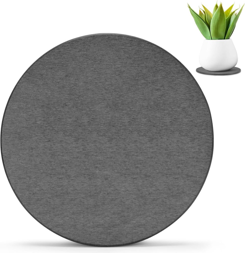 Plant Saucer - Quick Drying Diatomaceous Earth Stone Plant Trays, Super Absorbent Durable Flower Pot Saucers for Indoor & Outdoor Use – Keep Your Counters and Floors Clean and Dry(12 Inch, Grey)