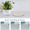 Plant Saucer Flower Pot Saucers Plant Trays for Pots Instant Dry Diatomaceous Earth Round Plant Drip Trays for Indoors Keeping Counter and Floors Dry and Clean (2Pcs White Large) - Image 2