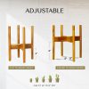 Acacia Hardwood Adjustable Plant Stand Indoor, Planter Stand Pot, Mid Century Modern Planter Holder for Indoor Plants, Outdoor Pedestal fits 8 9 10 11 12 Inches Pots, Wooden Pedestal Only - Image 2