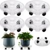 4 Packs 11.8” Large Plant Caddy Plant Saucers on Wheels Rolling Plant Stands Heavy-Duty Plant Dolly Plastic Planter Roller Base Pot Movers Outdoor Plant Tray Coaster
