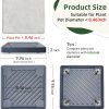 2PCS Square Plant Caddy with Hidden Wheels, Heavy Duty Rolling Plant Stand Caddy with Wheels, Pot Base for Indoor Outdoor, Gray, 9.96 inches - Image 2