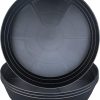 Plant Saucer 10 12 14 16 18 20 25 Inch Extra-Deep Plant Trays for Flower Pot, Heavy Drainage Tray for Indoors No Holes, 4 Pack of Plastic Plant saucers Water Catcher for Pots Base (10 Inch, Black)