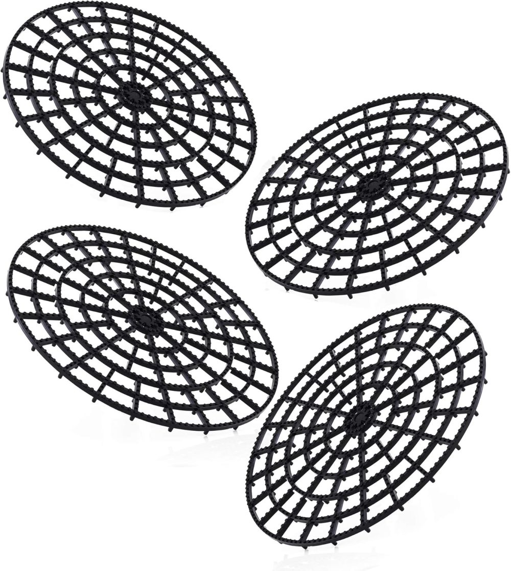 Patio & Deck Floor Protector (Set of 4) | 12" Outdoor Plant Stand Base | Plant Trivet for Patio & Deck | Planter Coasters to Protect Floors